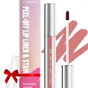 Cilrofelr Peel Off Lip Liner Stain, Long Wear Tattoo Lip Liner with Tweezer.